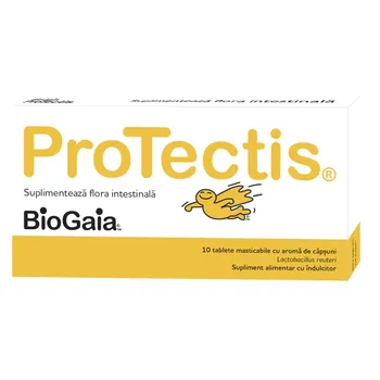 Protectis aroma de capsuni, 10 tablete masticabile, BioGaia 