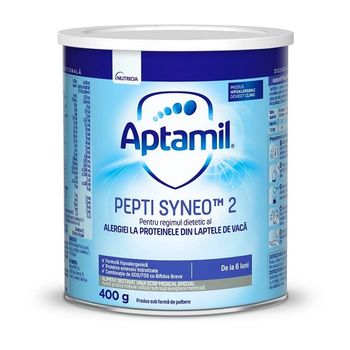 Lapte praf Aptamil Pepti SYNEO 2 pentru 6+ luni, 400g, Nutricia 