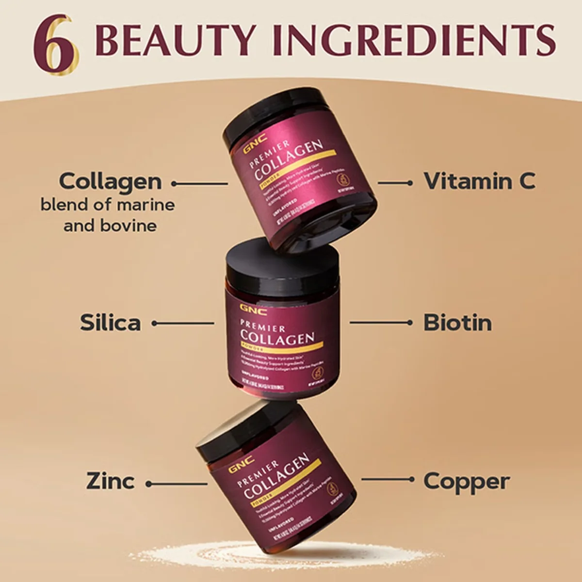 Premier Collagen Powder Formula Premium de Colagen fara Aroma, 141.4 g, GNC