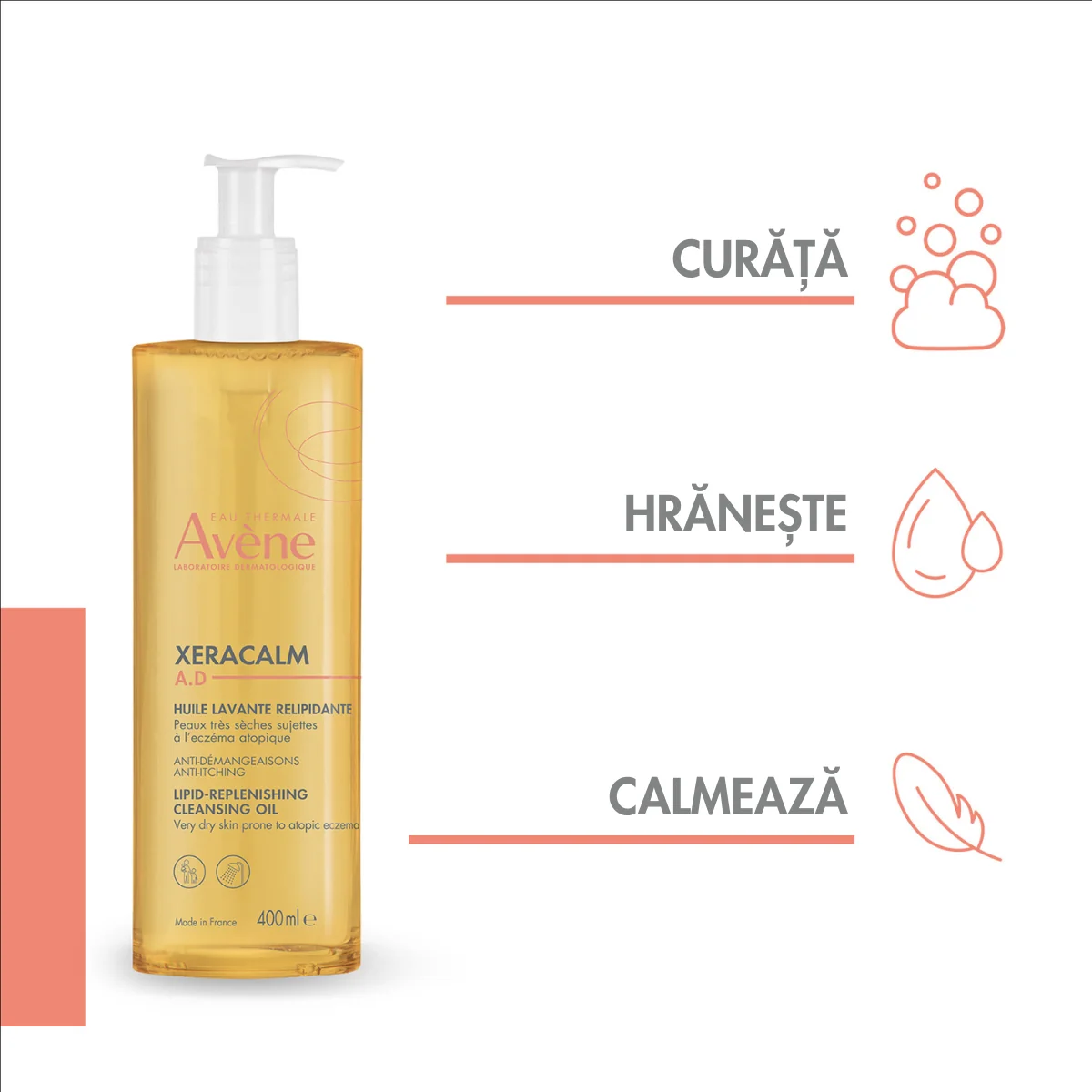 Ulei de curatare XeraCalm Defi A.D., 400ml, Avene