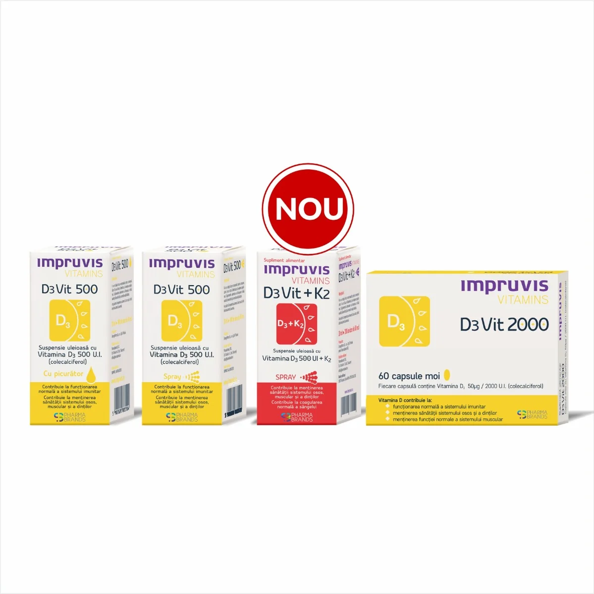 Spray suspensie uleioasa cu vitamina D3+K2 Impruvis D3Vit, 10ml, Pharma Brands