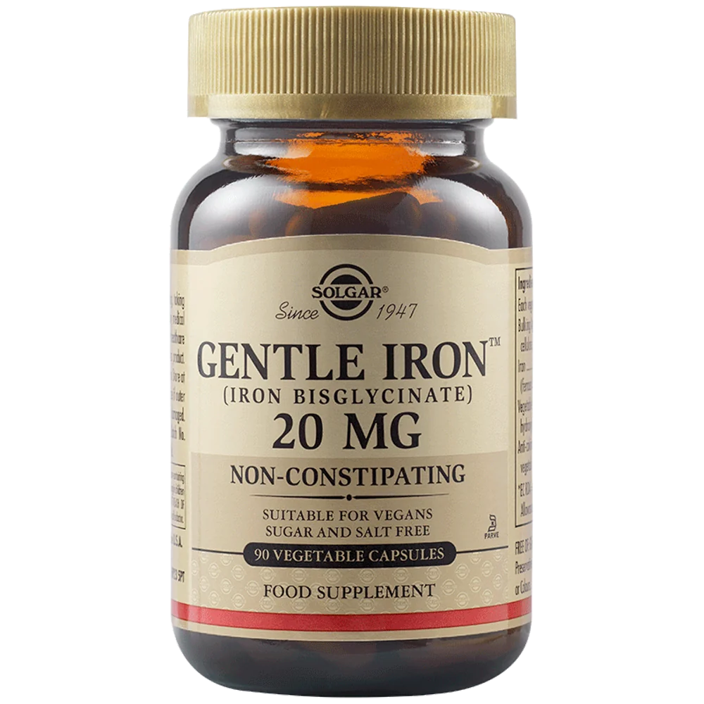 Fier cu actiune blanda Gentle Iron 20mg, 90 capsule, Solgar