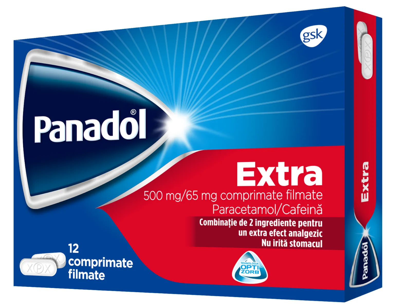 Panadol Extra, 12 comprimate, GSK 