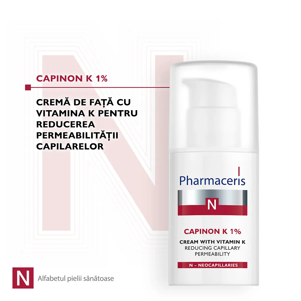 Crema cu vitamina K 1% pentru reducerea permeabilitatii capilarelor Canpinon N, 30ml, Pharmaceris 