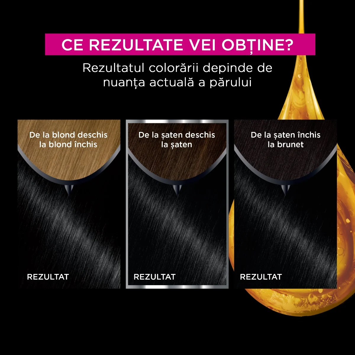 Vopsea de par permanenta fara amoniac 1.0 Night Black Olia, 174ml, Garnier