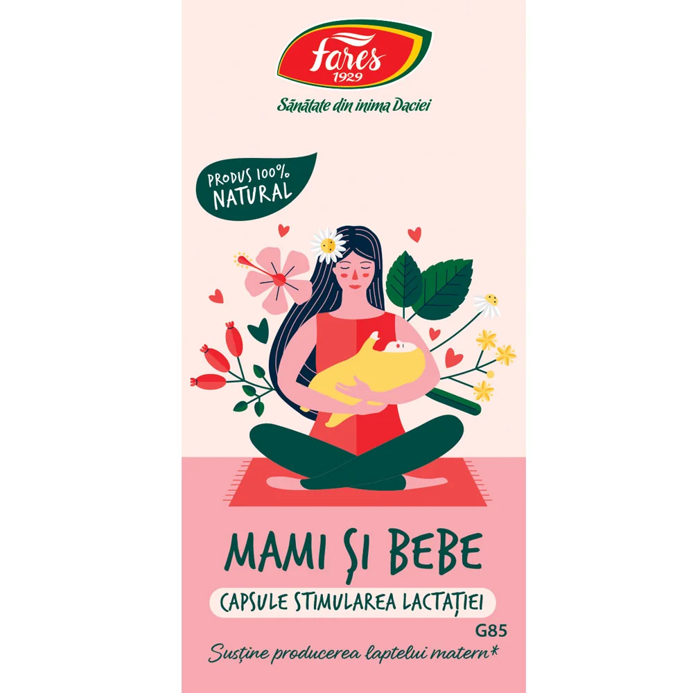 Stimularea lactatiei Mami si Bebe G85, 60 capsule, Fares