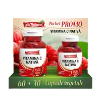 Pachet Vitamina C nativa, 60+30 capsule, AdNatura