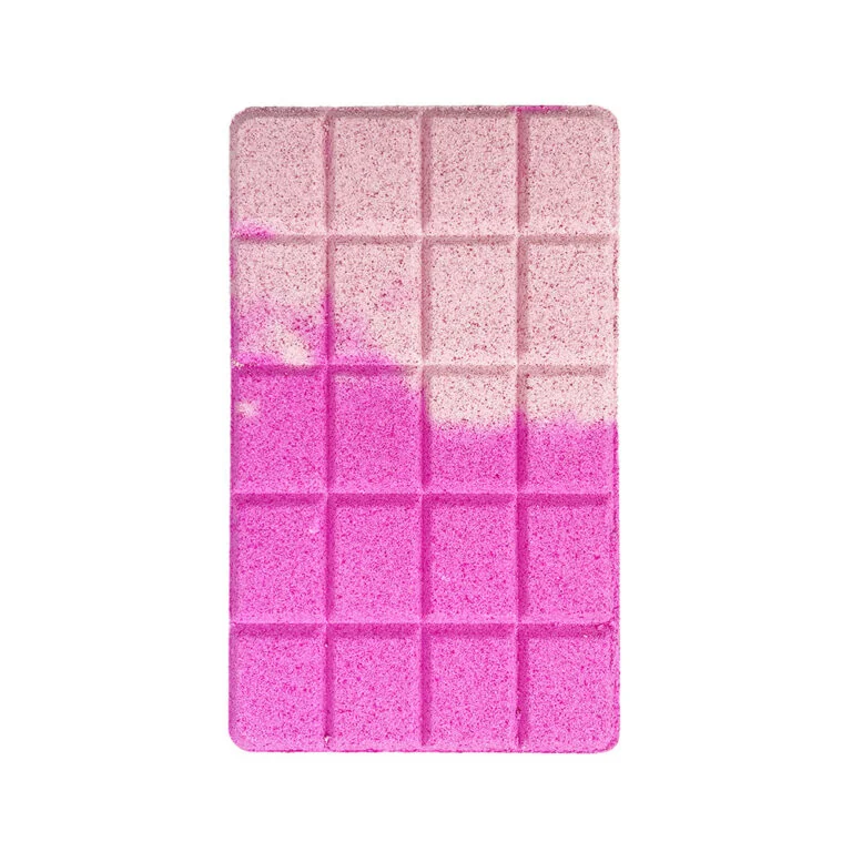 Tableta efervescenta pentru baie in forma de ciocolata cu parfum de capsuni, 200g, Inuwet