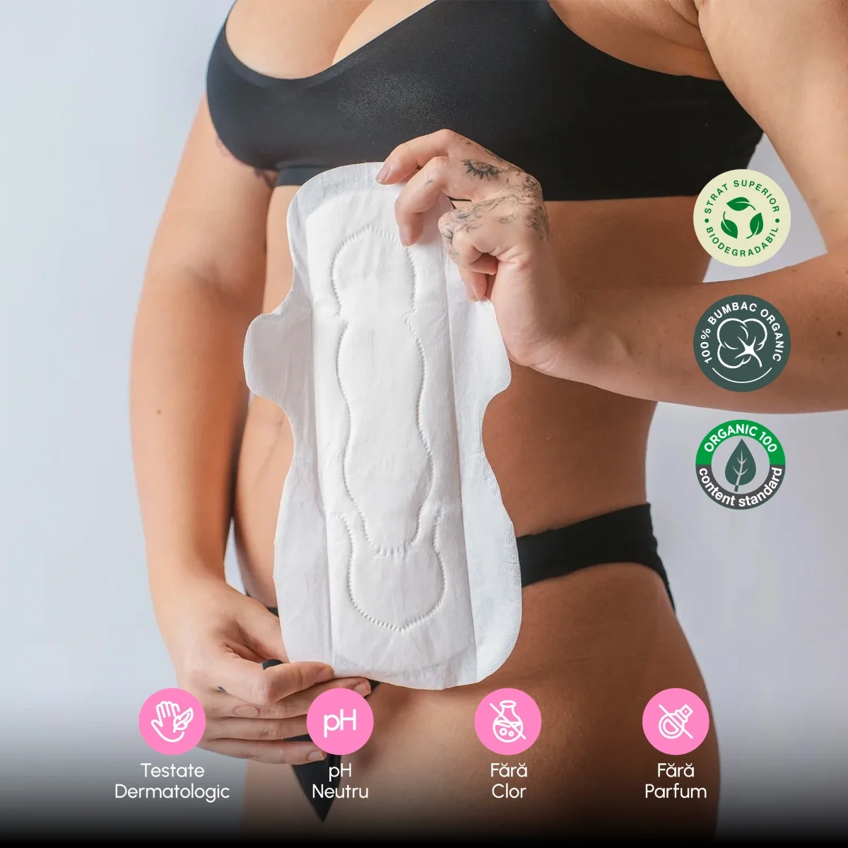 Absorbante pentru noapte din bumbac organic, 8 bucati, Phin