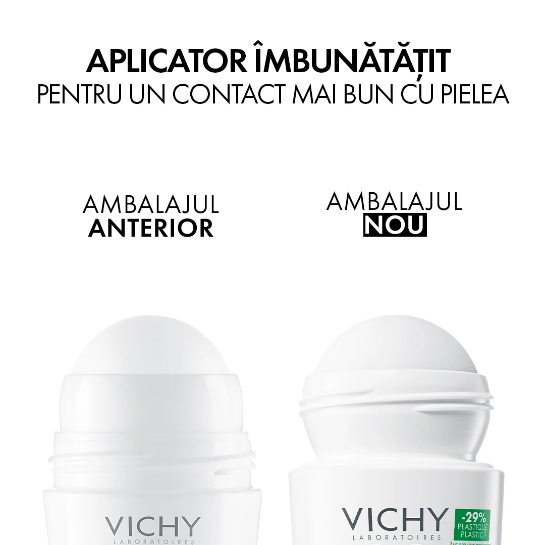 Pachet Deodorant roll-on Clinical Control 96H Antitranspirant, 2 x 50ml, Vichy