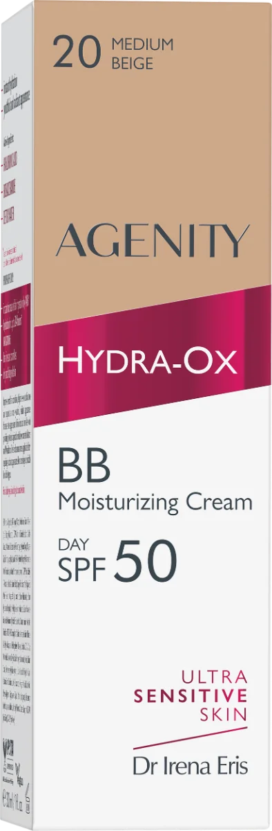 Crema BB Hydra-Ox SPF50 Medium Beige 20, 30ml, Agenity 