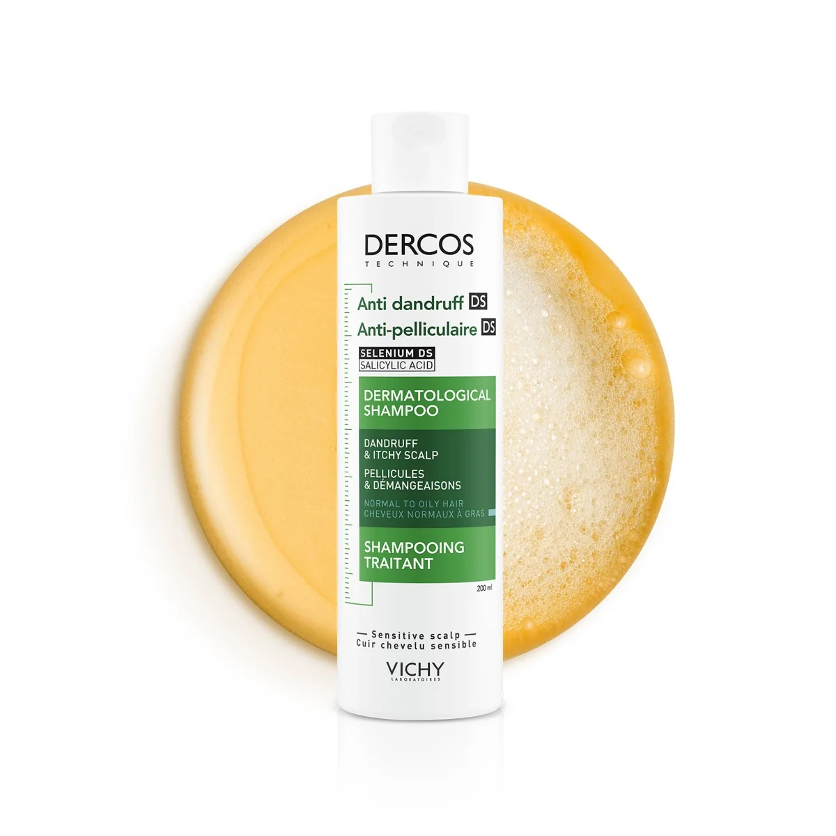 Sampon anti-matreata pentru par normal-gras Dercos, 200ml, Vichy