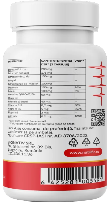 Tensiune Formula cu coenzima Q10, 60 capsule, Nutrific