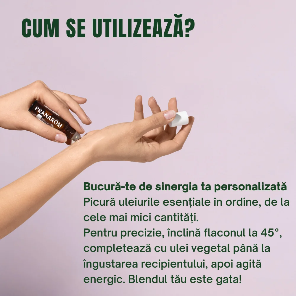 Recipient roll-on din sticla pentru uleiuri esentiale, 10ml, Pranarom 