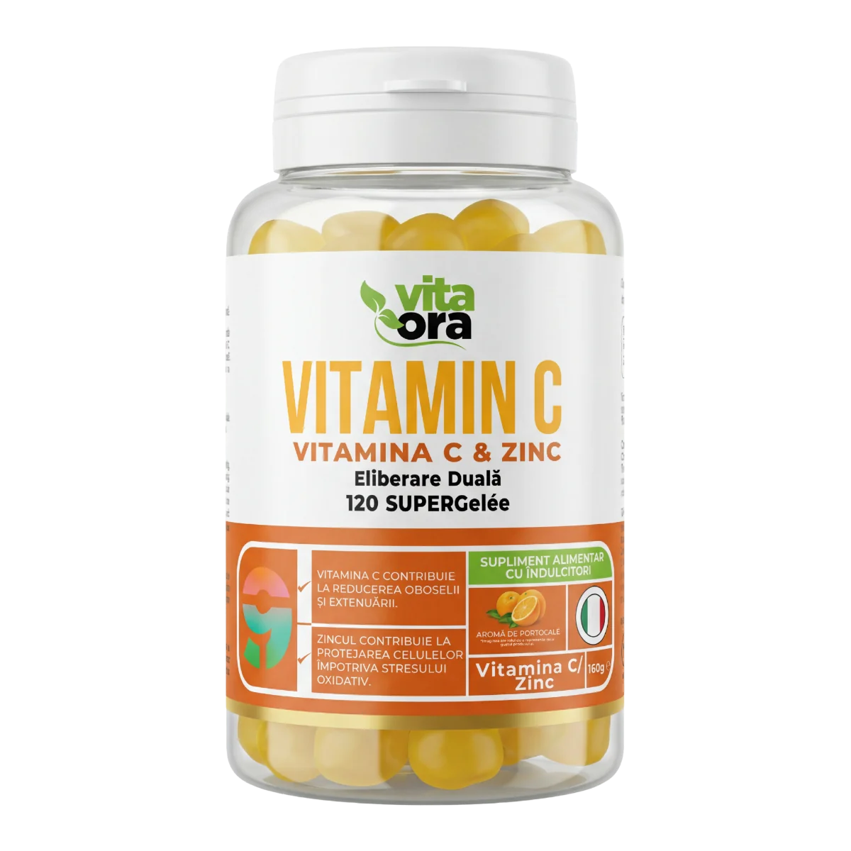 Vitamina C & Zinc pentru adulti, 120 jeleuri, Vita Ora