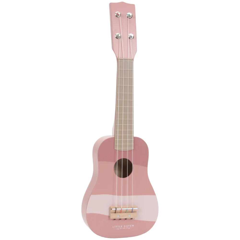 Instrument muzical - chitara din lemn - roz, 1 bucata, Little Dutch 