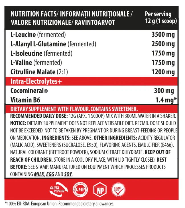 Aminoacizi pudra cu aroma de fructe de padure BCAA-X5, 360g, Genius Nutrition