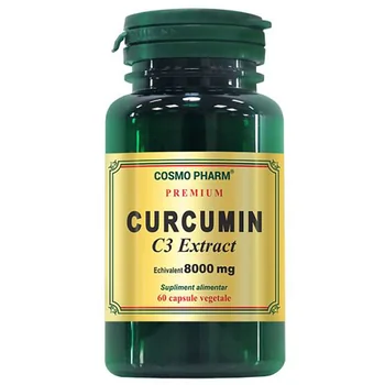 Curcumin C3 extract echivalent 8000mg, 60 capsule, Cosmopharm