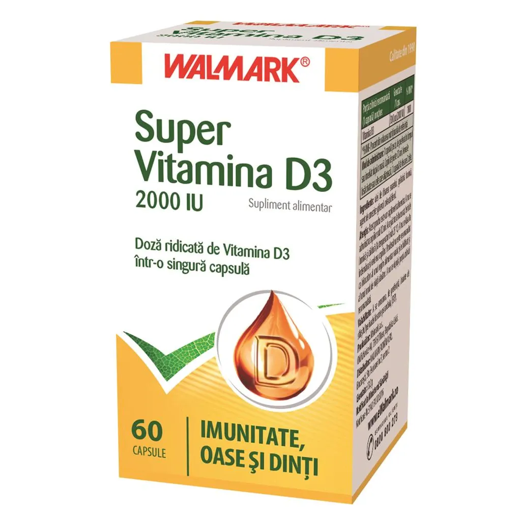 Super Vitamina D3 2000UI, 60 capsule, Walmark