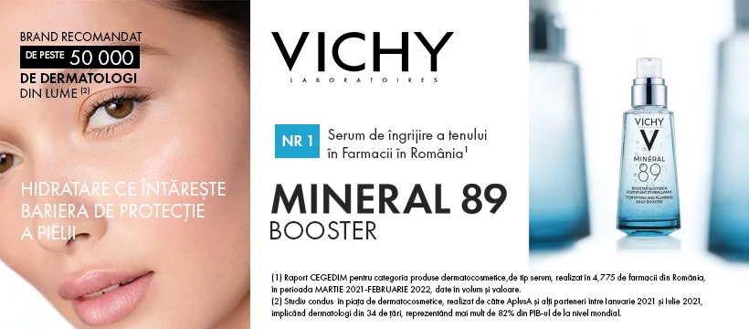 Gel-booster zilnic cu acid hialuronic Mineral 89, 50ml, Vichy 