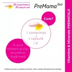 Premama Duo, 30 comprimate + 30 capsule moi, Alkaloid 