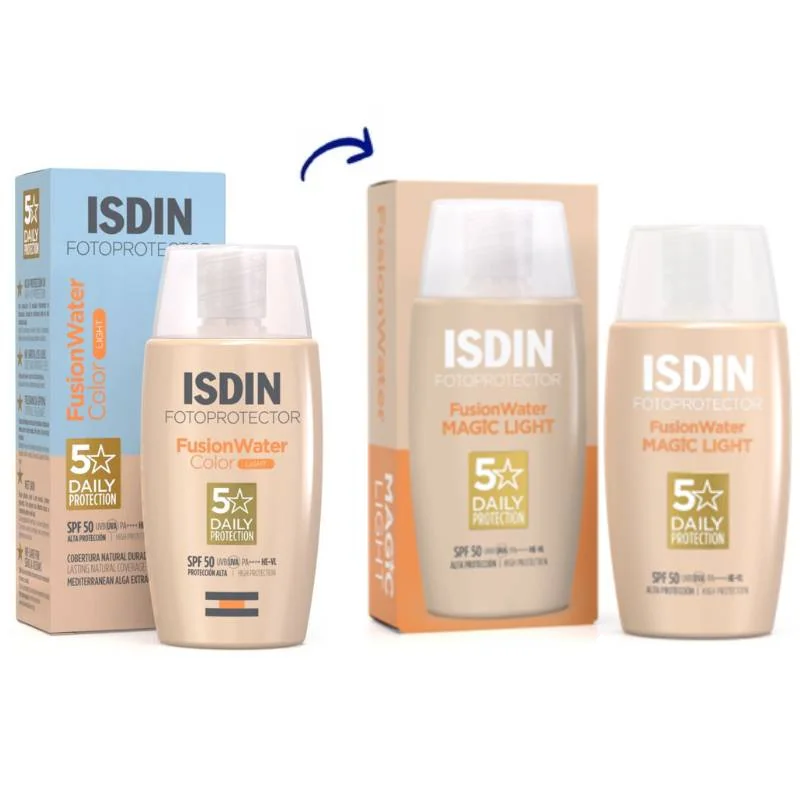 Fotoprotector Fusion Water Magic Color Light SPF50, 50ml, Isdin