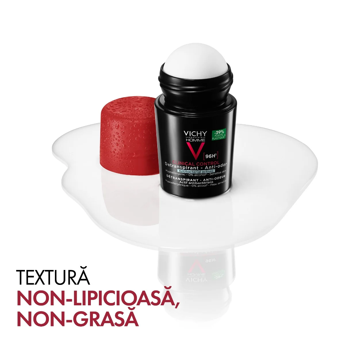 Deodorant Homme cu roll-on pentru barbati Clinical Control 96h, 50ml, Vichy