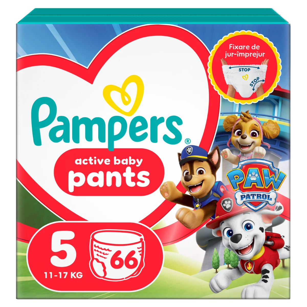 Scutece Pants Patrula Catelusilor Nr.5 pentru 12 - 17 kg, 66 bucati, Pampers 