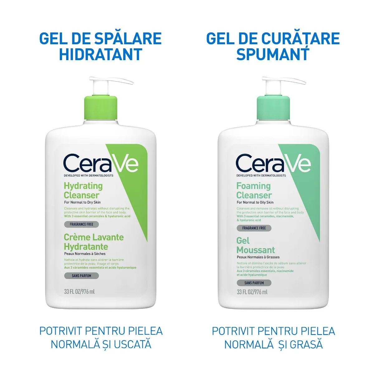 Gel de spalare hidratant pentru piele normala si uscata, 976ml, CeraVe