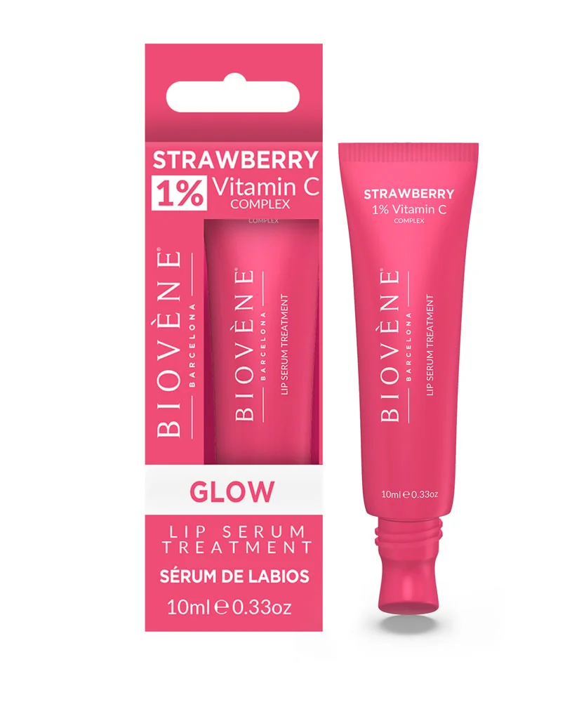 Ser pentru buze Tratament Glow cu 1% Vitamina C si Capsuni, 10ml, Biovene