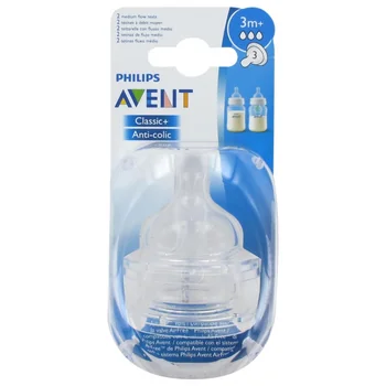 Tetina Natural 3 orificii SCF633/27 de la 3 luni, 2 bucati, Philips Avent