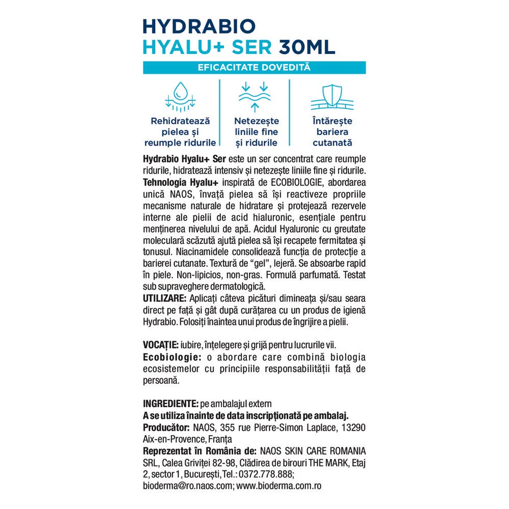 Ser Hydrabio Hyalu+, 30ml, Bioderma