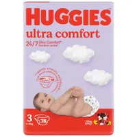Scutece Ultra Confort Marimea 3 pentru 4 - 9kg, 78 bucati, Huggies