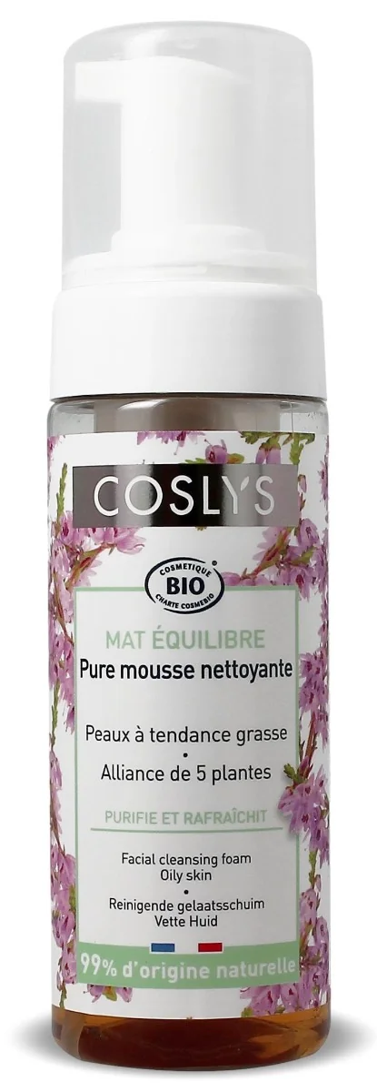 Spuma bio de curatare fara sapun pentru ten gras cu salvie si iedera, 150ml, Coslys