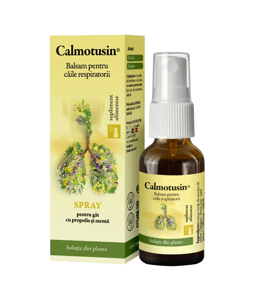 Calmotusin spray cu propolis si menta, 20ml, Dacia Plant