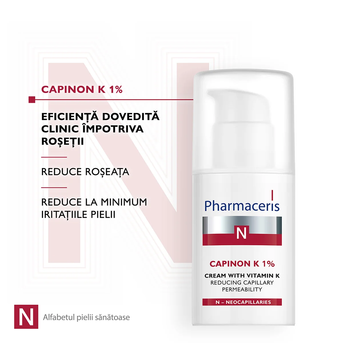 Crema cu vitamina K 1% pentru reducerea permeabilitatii capilarelor Canpinon N, 30ml, Pharmaceris