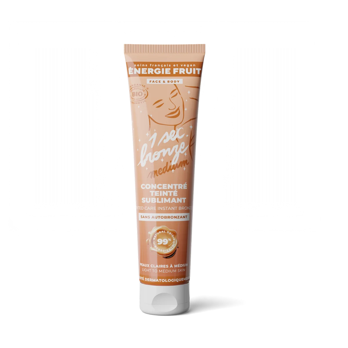 Lotiune iluminatoare fata si corp cu efect de bronz instant Light to Mid skin, 100ml, Energie Fruit