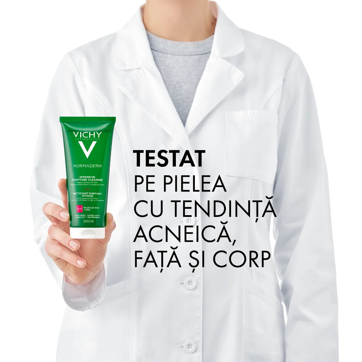 Gel de curatare purifiant pentru ten gras cu tendinta acneica Normaderm, 200ml, Vichy