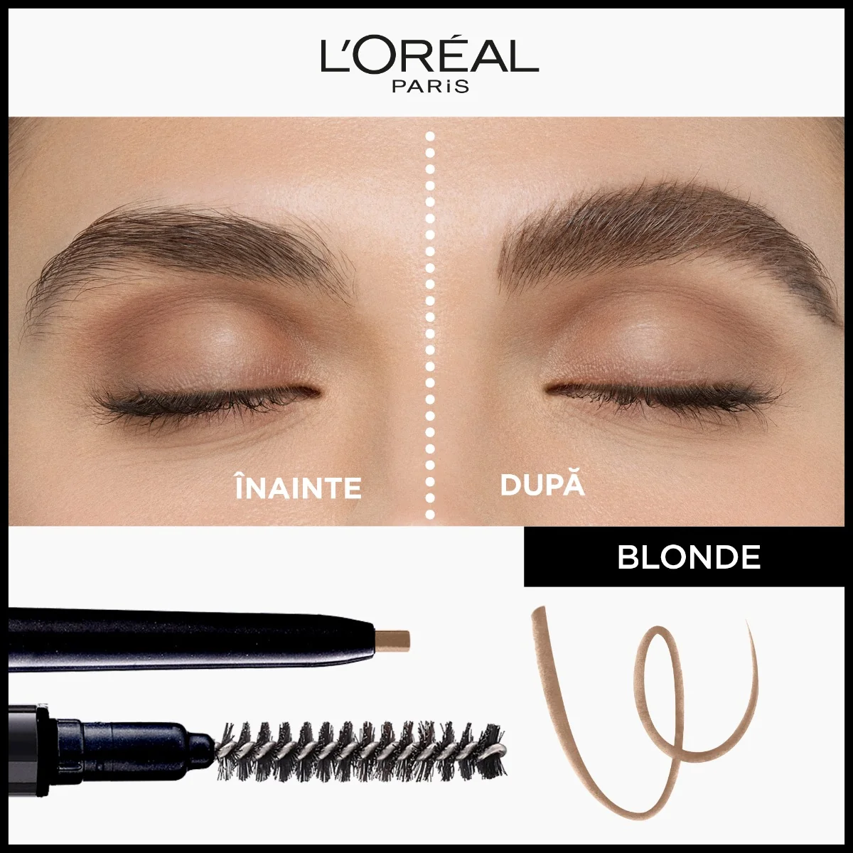 Creion pentru sprancene cu varf ultra-precis Infaillible 24H Brows Blonde, 5g, L'Oreal Paris