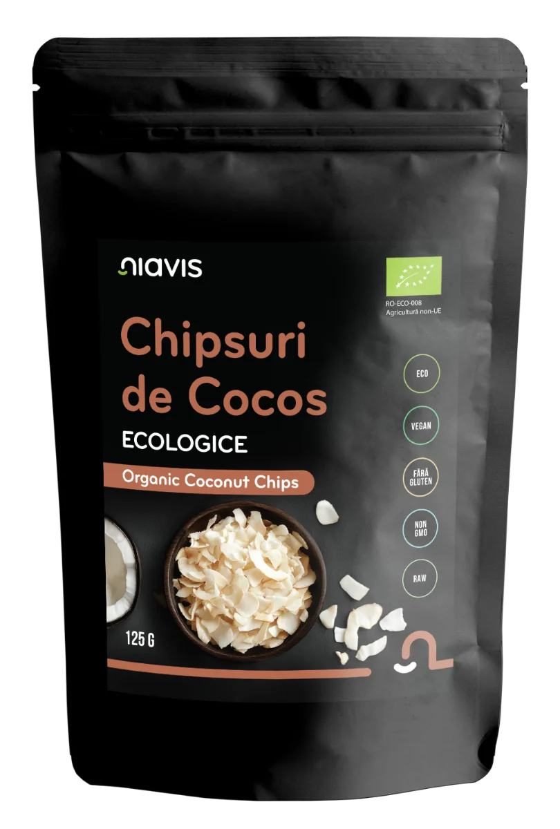 Chipsuri de cocos ecologice, 125g, Niavis