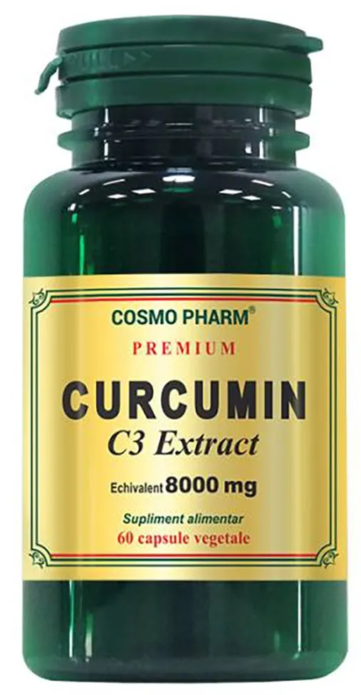 Curcumin C3 extract echivalent 8000mg, 60 capsule, Cosmopharm