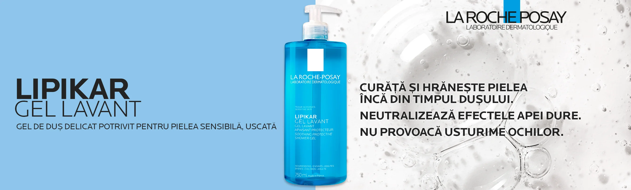 Gel de curatare pentru piele sensibila Lipikar, 400ml, La Roche-Posay Gel de curatare pentru piele sensibila Lipikar, 400ml, La Roche-Posay