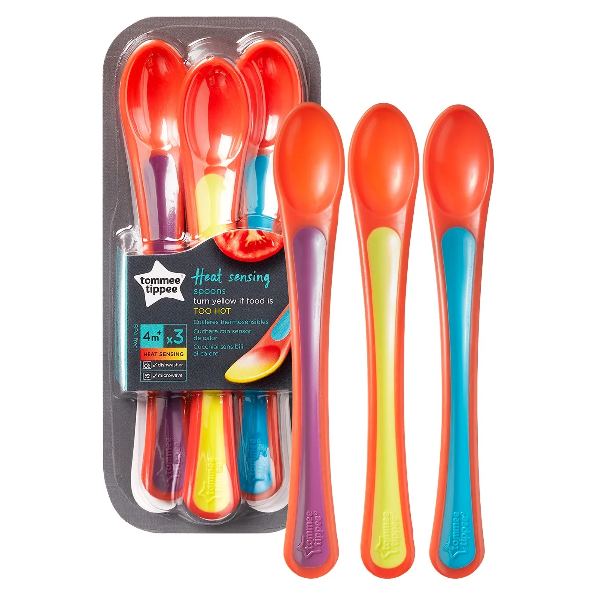 Set lingurite termosensibile Explora 4 luni+, 3 bucati, Tommee Tippee