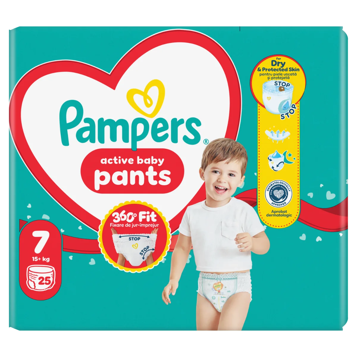 Scutece chilotel Pants Marimea 7 pentru 17+ kg, 25 bucati, Pampers