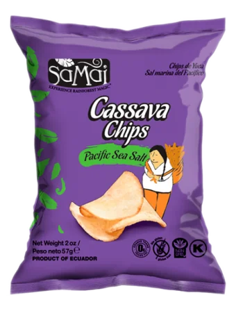 Chips de tapioca cassava cu sare de mare, 57g, Samai