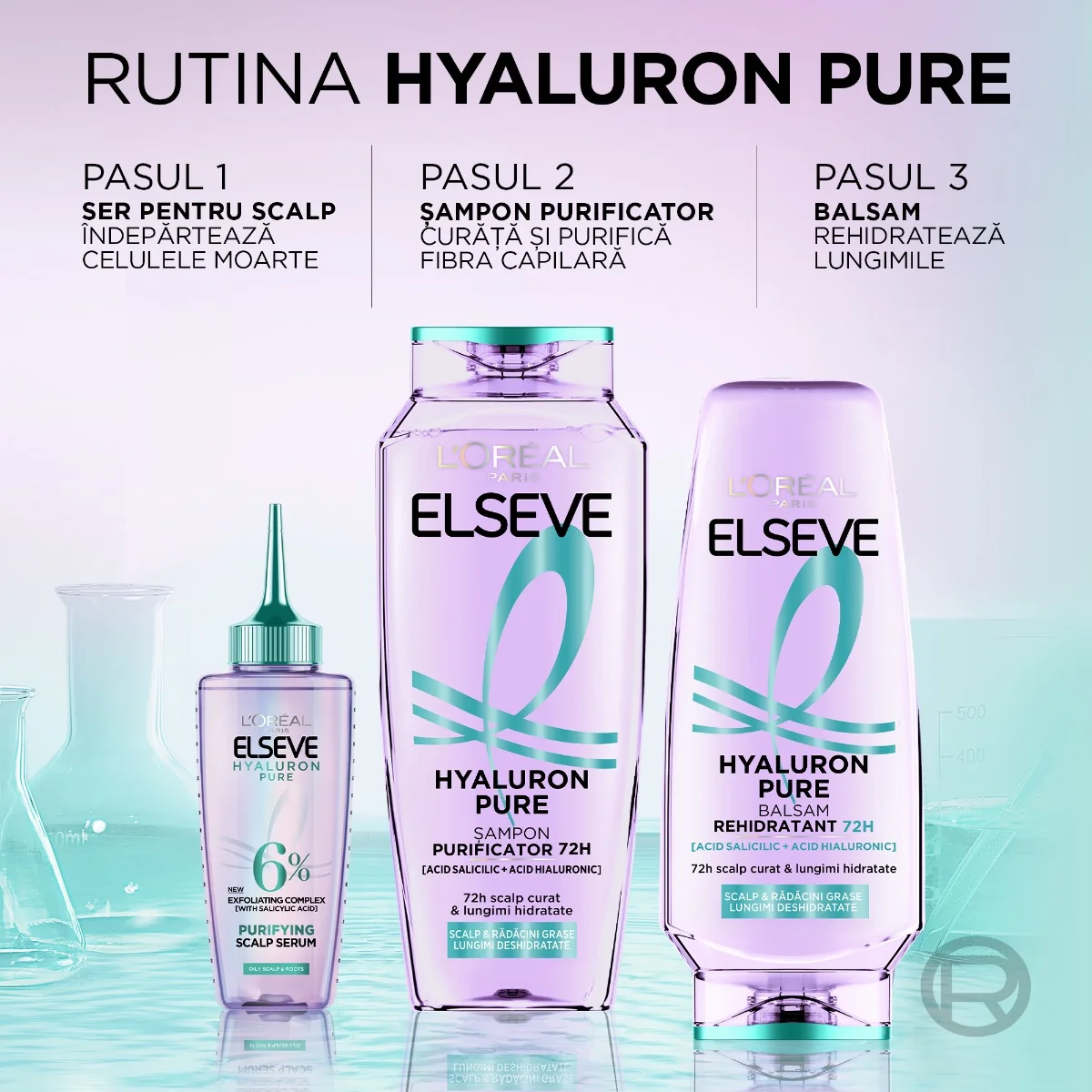 Sampon Hyaluron Pure, 2 x 250ml, Elseve
