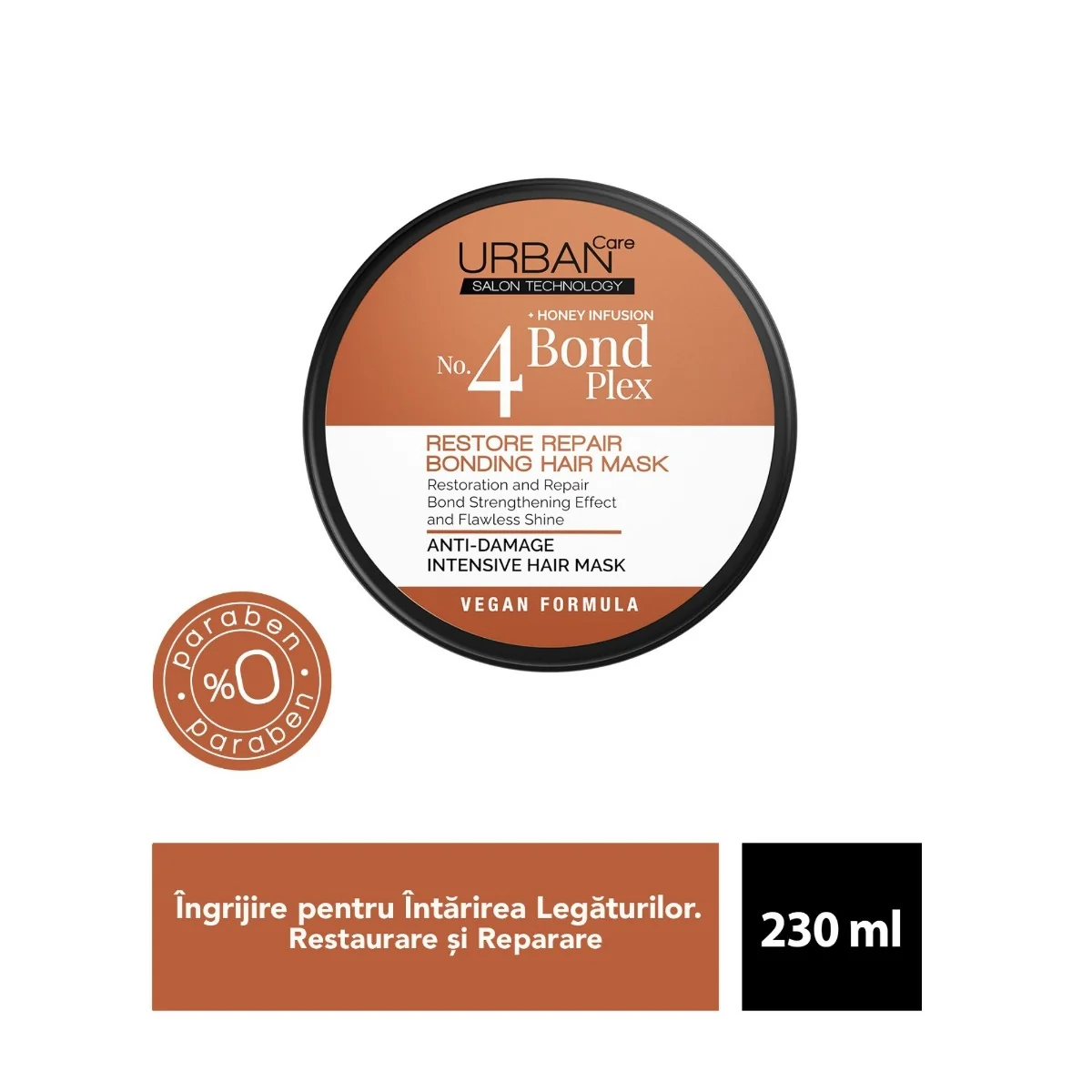Masca de par pentru reparare si restaurare Bond Plex No. 4, 230ml, Urban Care