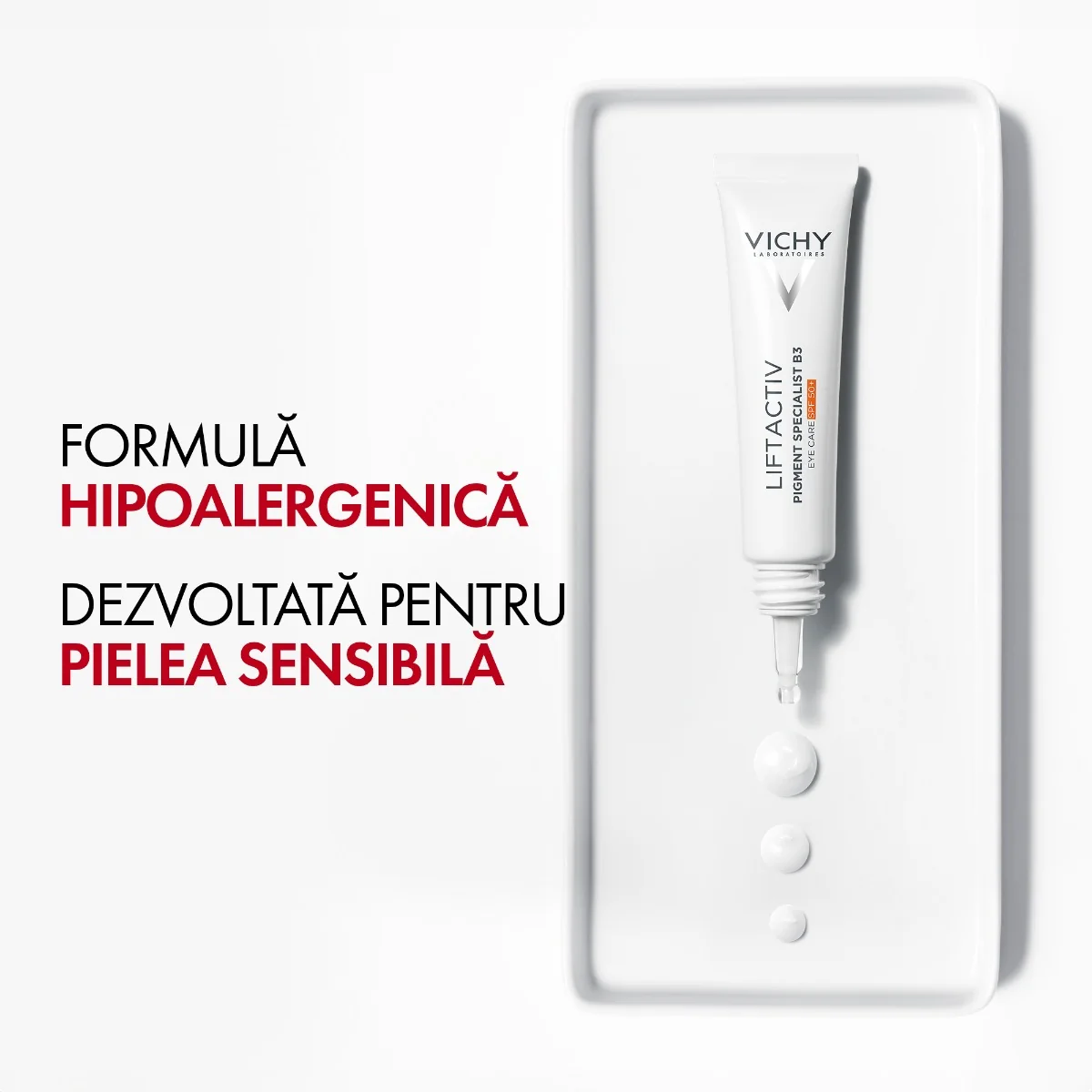 Crema pentru ingrijirea zonei ochilor LiftActiv B3 Pigment Specialist SPF50+ cu Melasyl™, 15ml, Vichy