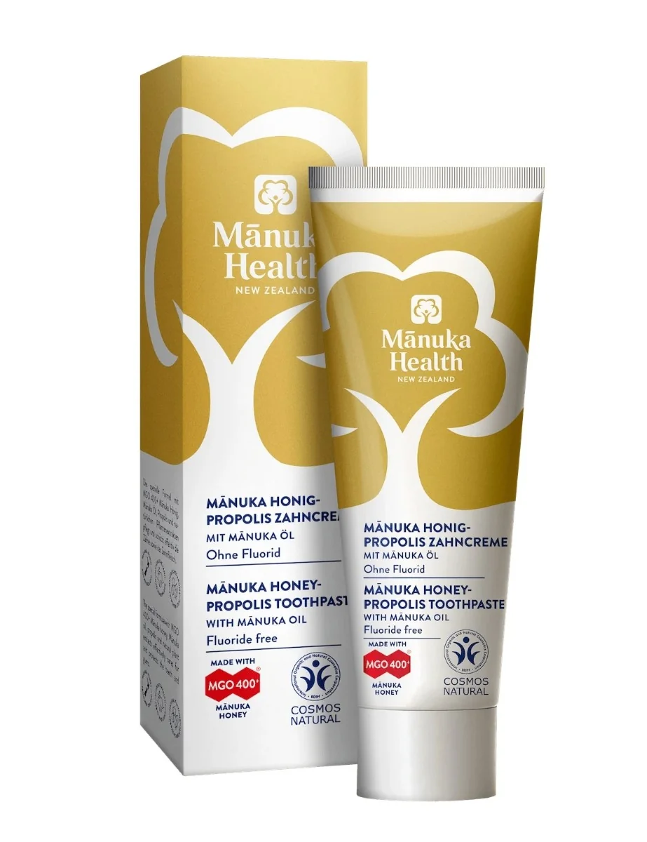 Pasta de dinti fara fluor cu miere de Manuka MGO 400+, 75ml, Manuka Health