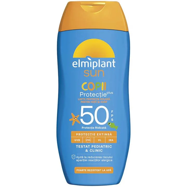 Lapte protectie solara pentru copii SPF50 Sun, 200ml, Elmiplant